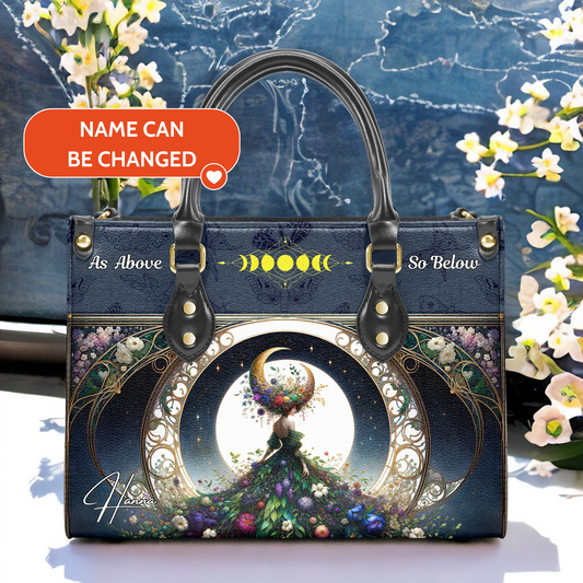 Dancing under the moon 01 - Personalized Leather Handbag