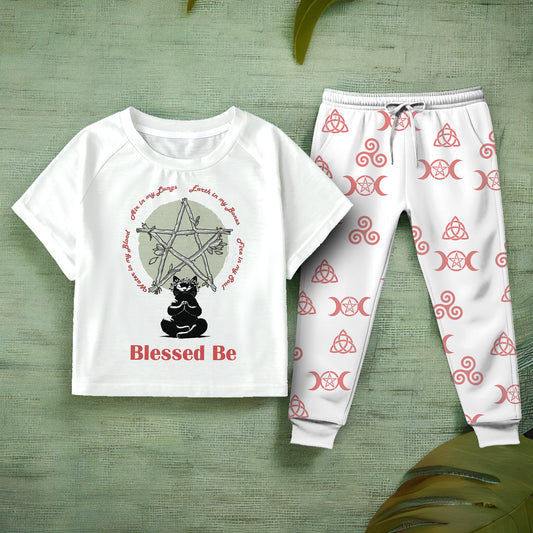 Air Earth Fire And Blood In My Body T-Shrit Pajamas Set - AEFB01